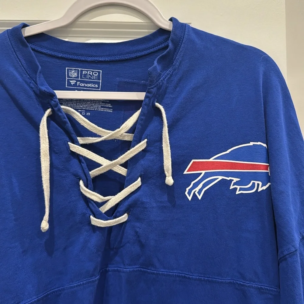 NFL Fanatics • Pro Line Buffalo Bills NY Hockey Style Football Pullover - Picture 3 of 6